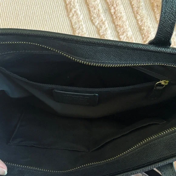 Coach Black Tote with Gold Accents - Picture 6 of 9